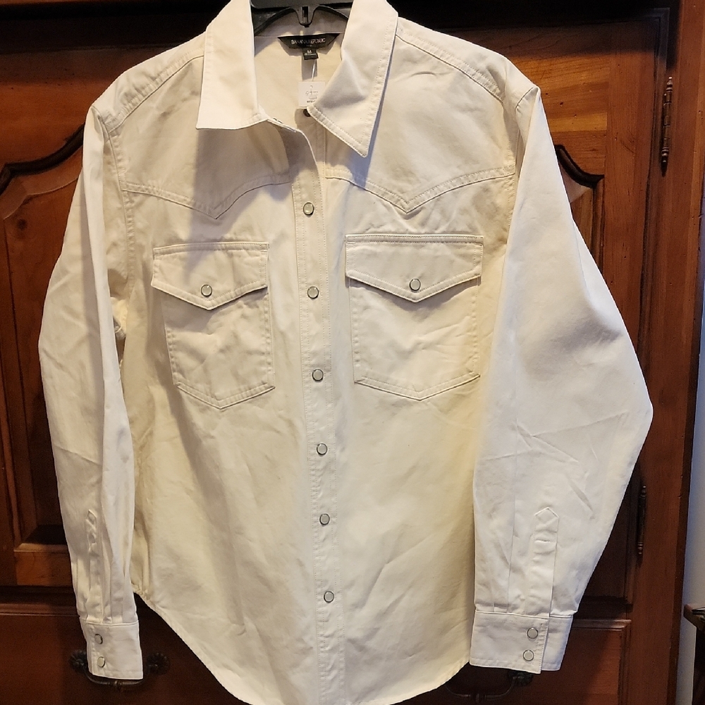 BANANA REPUBLIC FACTORY/TOP/Shirt Jacket/Medium/Stone